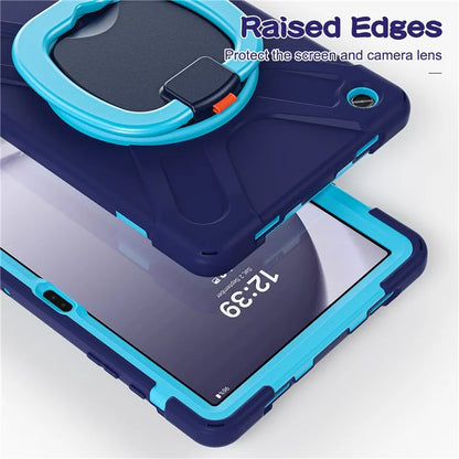 For Samsung Galaxy Tab A9+ Case PC+Silicone Tablet Cover with Rotating Kickstand