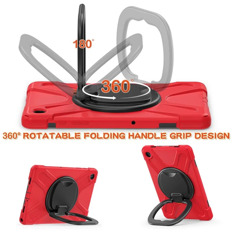 For Samsung Galaxy Tab A9+ Case PC+Silicone Tablet Cover with Rotating Kickstand