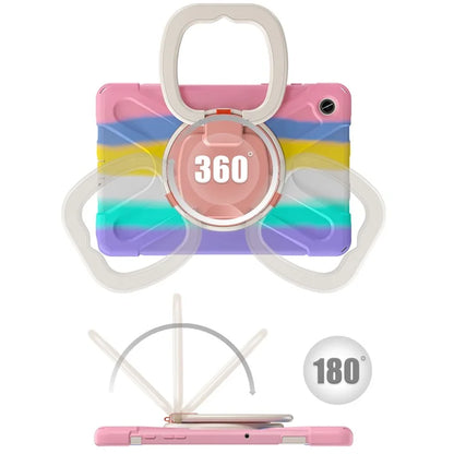 For Samsung Galaxy Tab A9+ Case PC+Silicone Tablet Cover with Rotating Kickstand