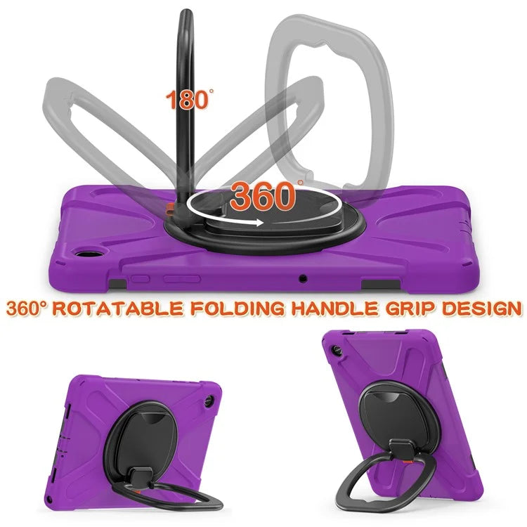 For Samsung Galaxy Tab A9+ Case PC+Silicone Tablet Cover with Rotating Kickstand