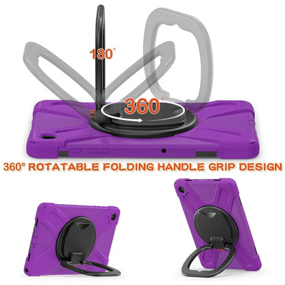 For Samsung Galaxy Tab A9+ Case PC+Silicone Tablet Cover with Rotating Kickstand