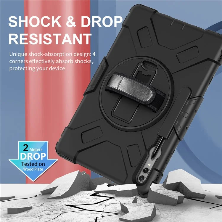 For Samsung Galaxy Tab S9 Ultra Case Kickstand Shockproof Tablet Cover with Shoulder Strap