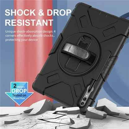 For Samsung Galaxy Tab S9 Ultra Case Kickstand Shockproof Tablet Cover with Shoulder Strap
