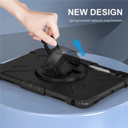 For Samsung Galaxy Tab S9+ / S9 FE+ Case PC + Silicone Tablet Kickstand Cover with Shoulder Strap