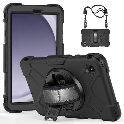 For Samsung Galaxy Tab A9 Case Hand Strap Kickstand Anti-drop Tablet Cover with Shoulder Strap
