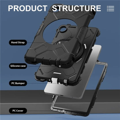 For Samsung Galaxy Tab A9 Case Hand Strap Kickstand Anti-drop Tablet Cover with Shoulder Strap