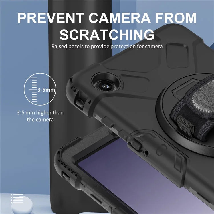 For Samsung Galaxy Tab A9 Case Hand Strap Kickstand Anti-drop Tablet Cover with Shoulder Strap