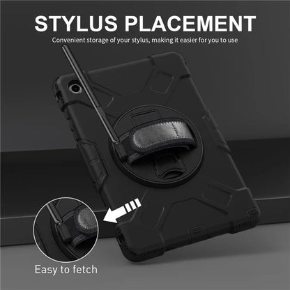 For Samsung Galaxy Tab A9+ Case Hand Strap Kickstand PC + Silicone Cover with Shoulder Strap
