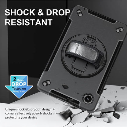 For Samsung Galaxy Tab A9 Case TPU+PC Kickstand Hand Strap Tablet Cover with Shoulder Strap