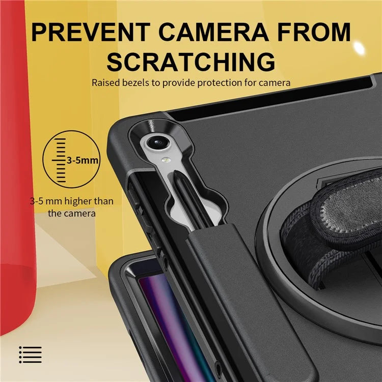 For Samsung Galaxy Tab S9 Case Pen Slot Tablet Kickstand Cover with Shoulder Strap