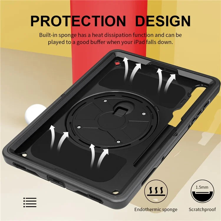For Samsung Galaxy Tab S9 Case Pen Slot Tablet Kickstand Cover with Shoulder Strap