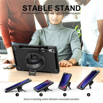 For Samsung Galaxy Tab S9 Case Pen Slot Tablet Kickstand Cover with Shoulder Strap