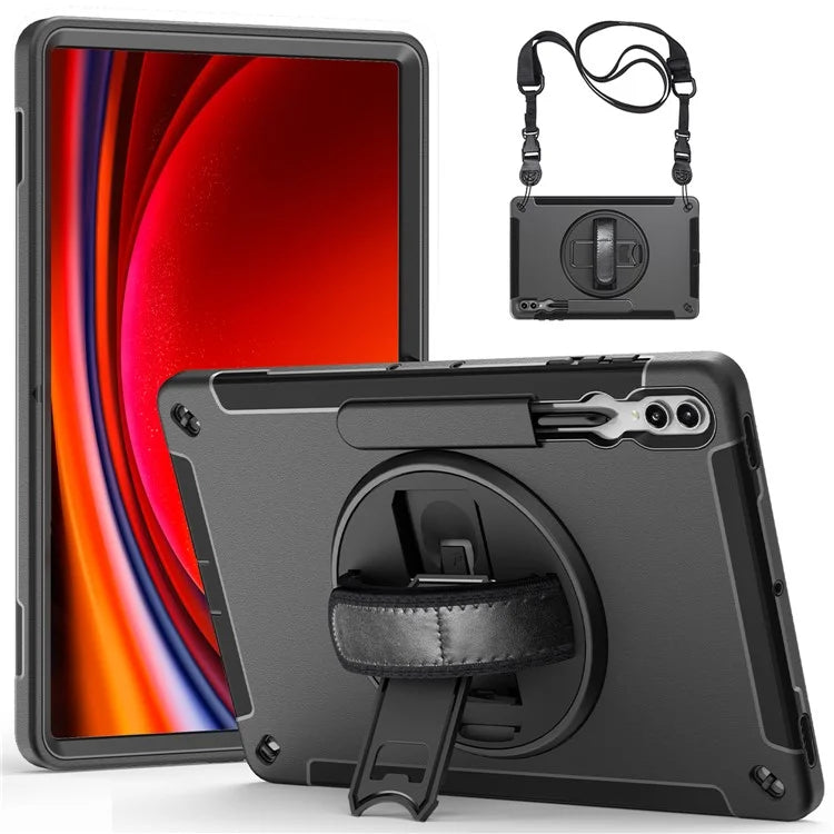 For Samsung Galaxy Tab S9 Ultra Case Kickstand Tablet Cover with Pen Slot / Shoulder Strap