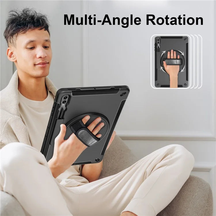 For Samsung Galaxy Tab S9 Ultra Case Kickstand Tablet Cover with Pen Slot / Shoulder Strap
