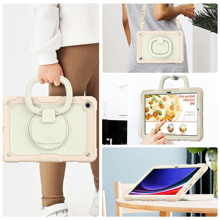 For Samsung Galaxy Tab A9+ (SM-X210 / X215 / X216) PC+Silicone Case Rugged Kickstand Tablet Cover