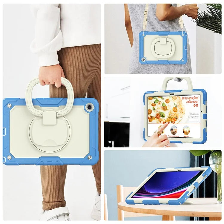 For Samsung Galaxy Tab A9+ (SM-X210 / X215 / X216) PC+Silicone Case Rugged Kickstand Tablet Cover