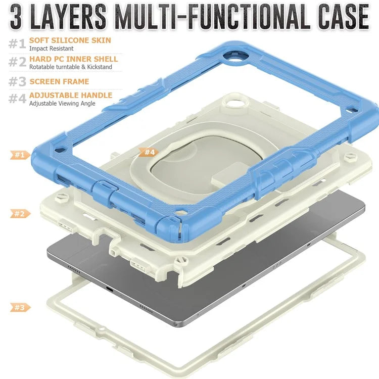 For Samsung Galaxy Tab A9+ (SM-X210 / X215 / X216) PC+Silicone Case Rugged Kickstand Tablet Cover
