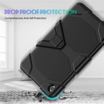 For Samsung Galaxy Tab A9+ SM-X210 SM-X216B SM-X215 PC+Silicone Tablet Case Dustproof Kickstand Cover with Shoulder Strap