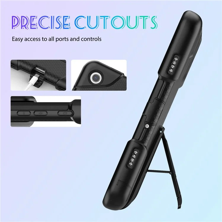 For Samsung Galaxy Tab A9+ SM-X210 SM-X216B SM-X215 PC+Silicone Tablet Case Dustproof Kickstand Cover with Shoulder Strap