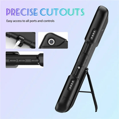 For Samsung Galaxy Tab A9+ SM-X210 SM-X216B SM-X215 PC+Silicone Tablet Case Dustproof Kickstand Cover with Shoulder Strap