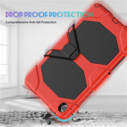 For Samsung Galaxy Tab A9+ SM-X210 SM-X216B SM-X215 PC+Silicone Tablet Case Dustproof Kickstand Cover with Shoulder Strap