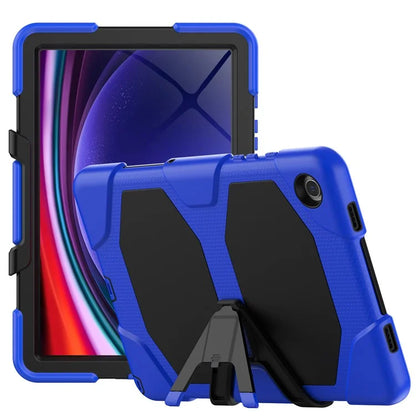 For Samsung Galaxy Tab A9+ SM-X210 SM-X216B SM-X215 PC+Silicone Tablet Case Dustproof Kickstand Cover with Shoulder Strap
