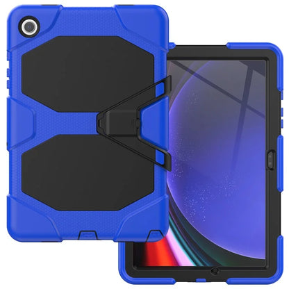 For Samsung Galaxy Tab A9+ SM-X210 SM-X216B SM-X215 PC+Silicone Tablet Case Dustproof Kickstand Cover with Shoulder Strap