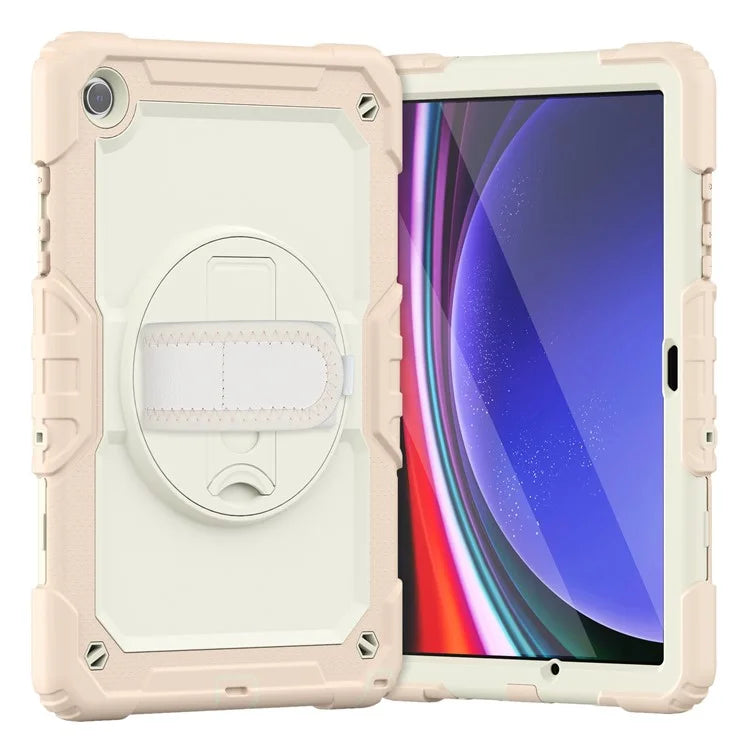 For Samsung Galaxy Tab A9+ SM-X210 SM-X216 SM-X215 Tablet Cover Anti-drop Case with PET Screen Protector and Rotary Kickstand
