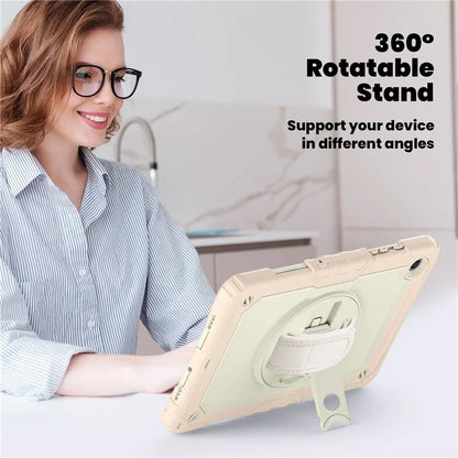 For Samsung Galaxy Tab A9+ SM-X210 SM-X216 SM-X215 Tablet Cover Anti-drop Case with PET Screen Protector and Rotary Kickstand