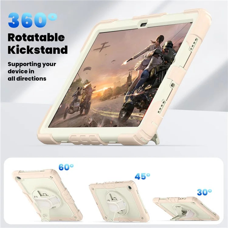 For Samsung Galaxy Tab A9+ SM-X210 SM-X216 SM-X215 Tablet Cover Anti-drop Case with PET Screen Protector and Rotary Kickstand
