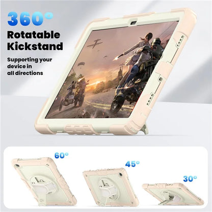 For Samsung Galaxy Tab A9+ SM-X210 SM-X216 SM-X215 Tablet Cover Anti-drop Case with PET Screen Protector and Rotary Kickstand