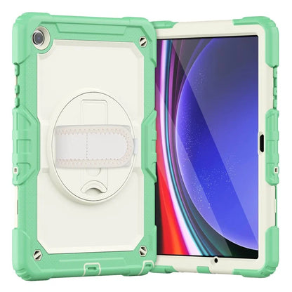 For Samsung Galaxy Tab A9+ SM-X210 SM-X216 SM-X215 Tablet Cover Anti-drop Case with PET Screen Protector and Rotary Kickstand