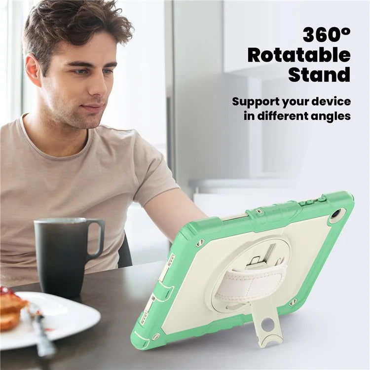 For Samsung Galaxy Tab A9+ SM-X210 SM-X216 SM-X215 Tablet Cover Anti-drop Case with PET Screen Protector and Rotary Kickstand