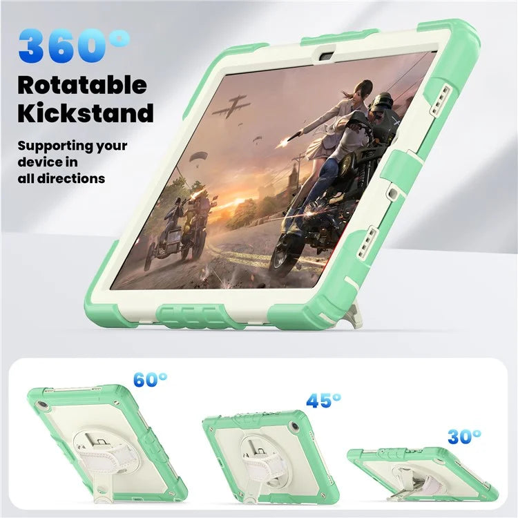 For Samsung Galaxy Tab A9+ SM-X210 SM-X216 SM-X215 Tablet Cover Anti-drop Case with PET Screen Protector and Rotary Kickstand