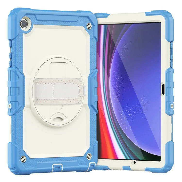 For Samsung Galaxy Tab A9+ SM-X210 SM-X216 SM-X215 Tablet Cover Anti-drop Case with PET Screen Protector and Rotary Kickstand