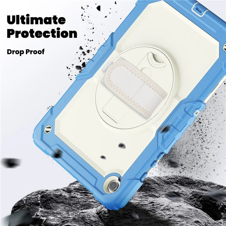 For Samsung Galaxy Tab A9+ SM-X210 SM-X216 SM-X215 Tablet Cover Anti-drop Case with PET Screen Protector and Rotary Kickstand
