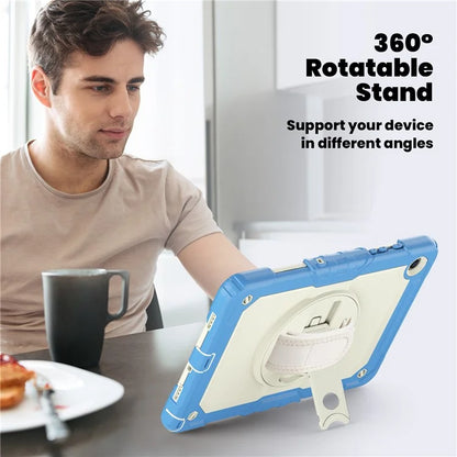 For Samsung Galaxy Tab A9+ SM-X210 SM-X216 SM-X215 Tablet Cover Anti-drop Case with PET Screen Protector and Rotary Kickstand