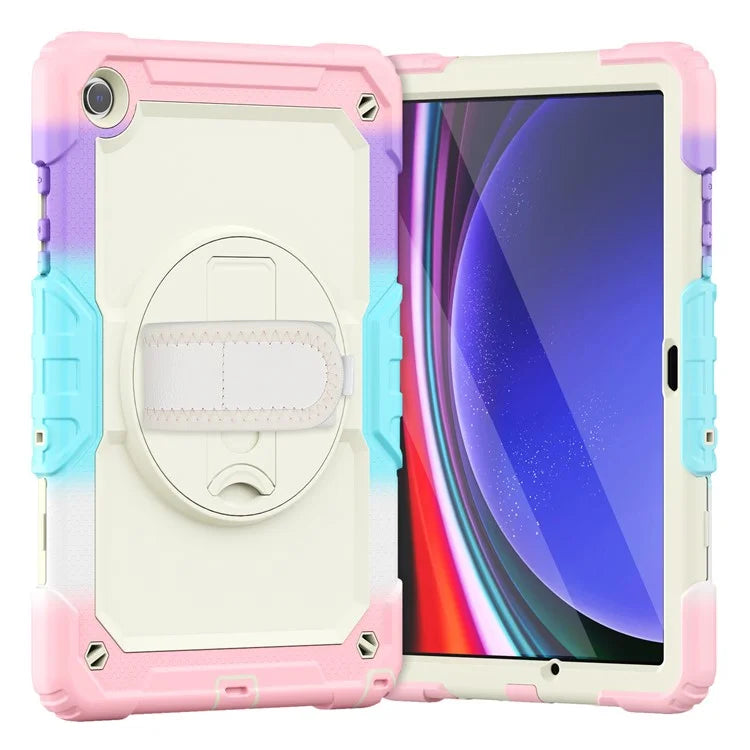 For Samsung Galaxy Tab A9+ SM-X210 SM-X215 SM-X216 Tablet Case Anti-fall Protective Cover with Kickstand and Hand Strap