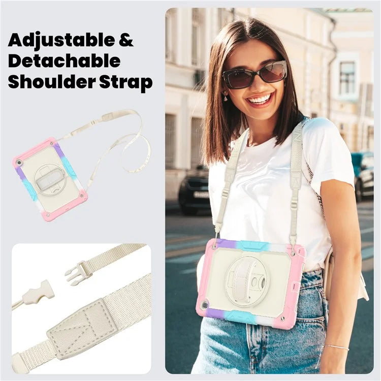 For Samsung Galaxy Tab A9+ SM-X210 SM-X215 SM-X216 Tablet Case Anti-fall Protective Cover with Kickstand and Hand Strap