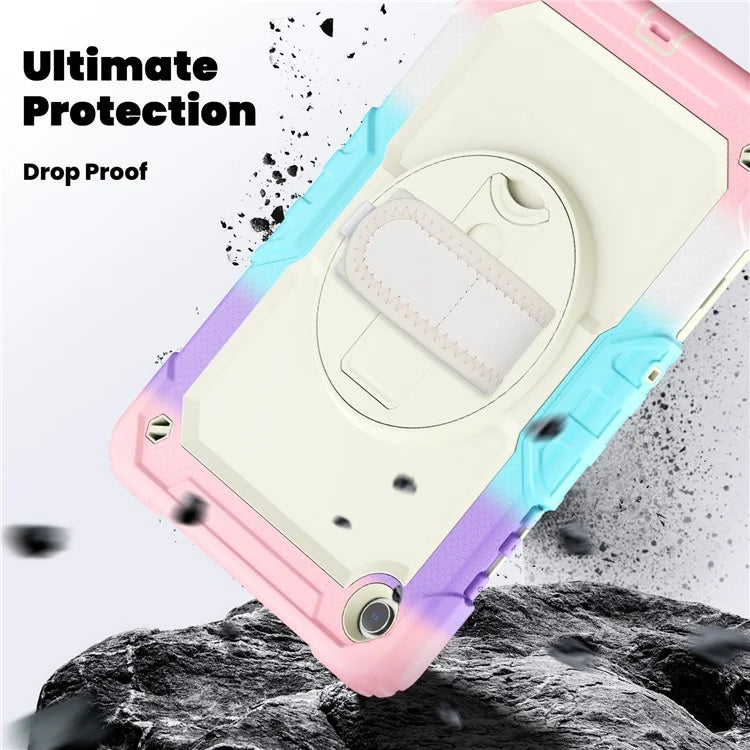 For Samsung Galaxy Tab A9+ SM-X210 SM-X215 SM-X216 Tablet Case Anti-fall Protective Cover with Kickstand and Hand Strap
