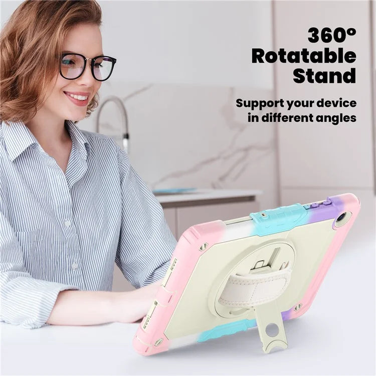 For Samsung Galaxy Tab A9+ SM-X210 SM-X215 SM-X216 Tablet Case Anti-fall Protective Cover with Kickstand and Hand Strap