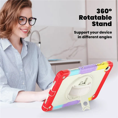 For Samsung Galaxy Tab A9+ SM-X210 SM-X215 SM-X216 Tablet Case Anti-fall Protective Cover with Kickstand and Hand Strap