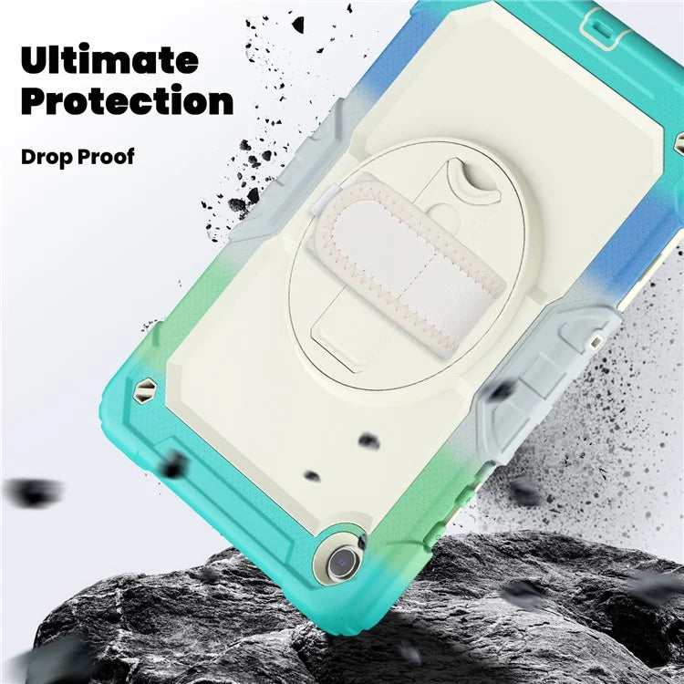For Samsung Galaxy Tab A9+ SM-X210 SM-X215 SM-X216 Tablet Case Anti-fall Protective Cover with Kickstand and Hand Strap