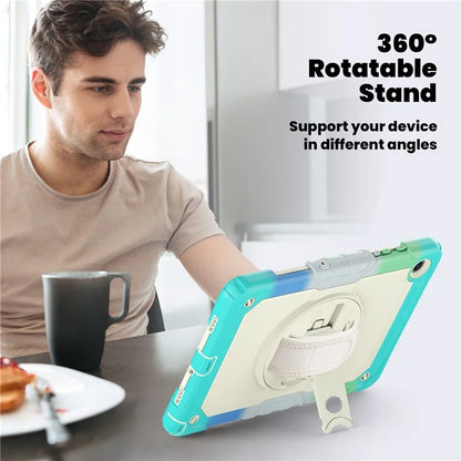 For Samsung Galaxy Tab A9+ SM-X210 SM-X215 SM-X216 Tablet Case Anti-fall Protective Cover with Kickstand and Hand Strap