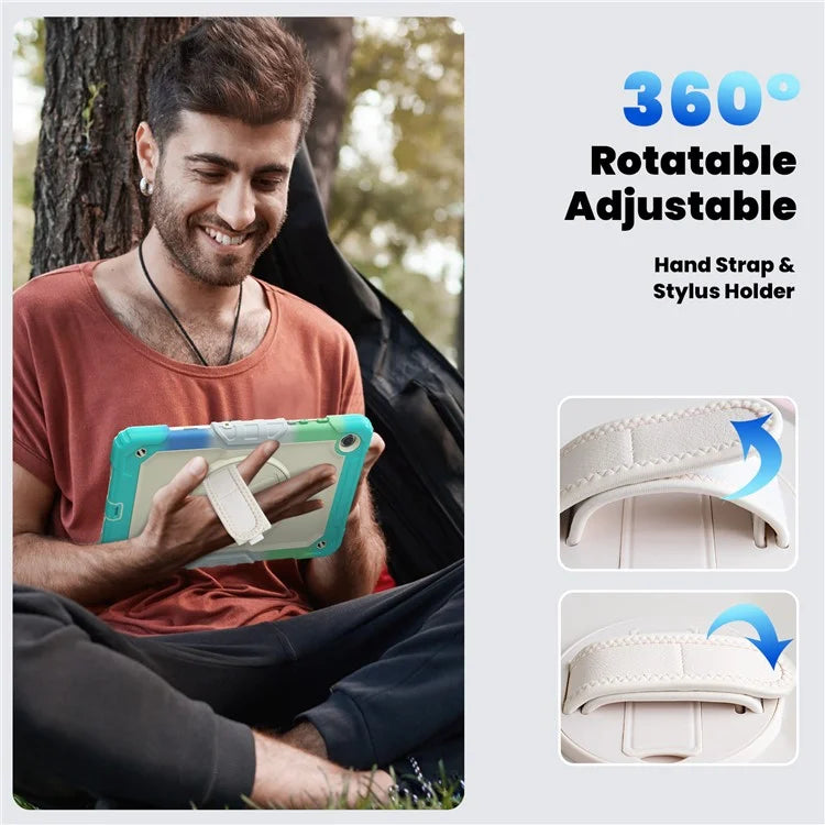 For Samsung Galaxy Tab A9+ SM-X210 SM-X215 SM-X216 Tablet Case Anti-fall Protective Cover with Kickstand and Hand Strap
