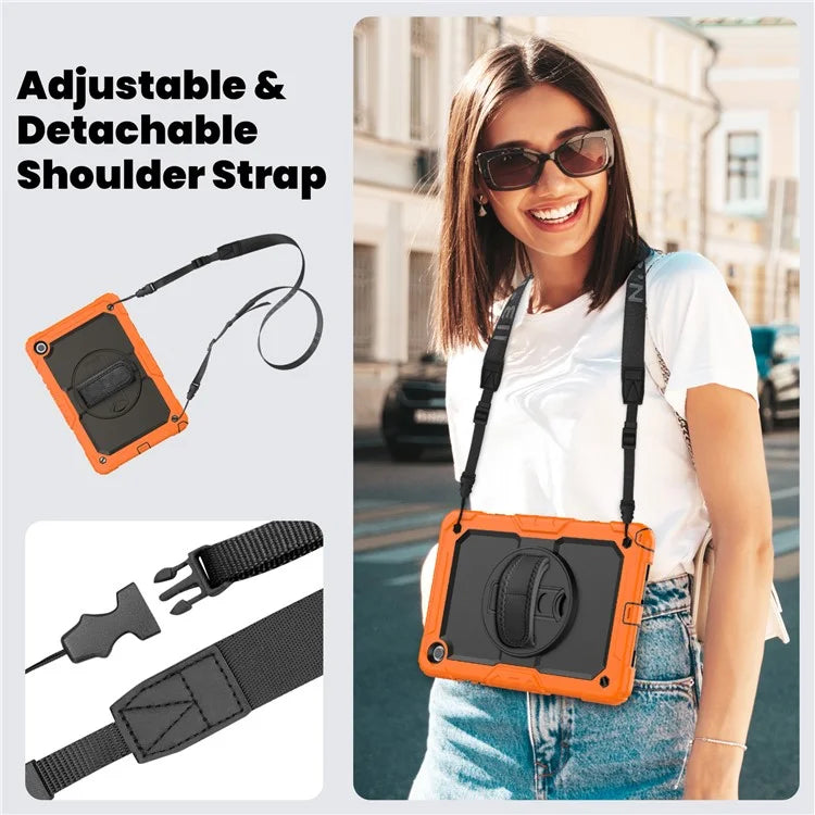 For Samsung Galaxy Tab A9+ SM-X210 SM-X216 SM-X215 Protective Cover PC+Silicone Kickstand Tablet Case with Screen Protector