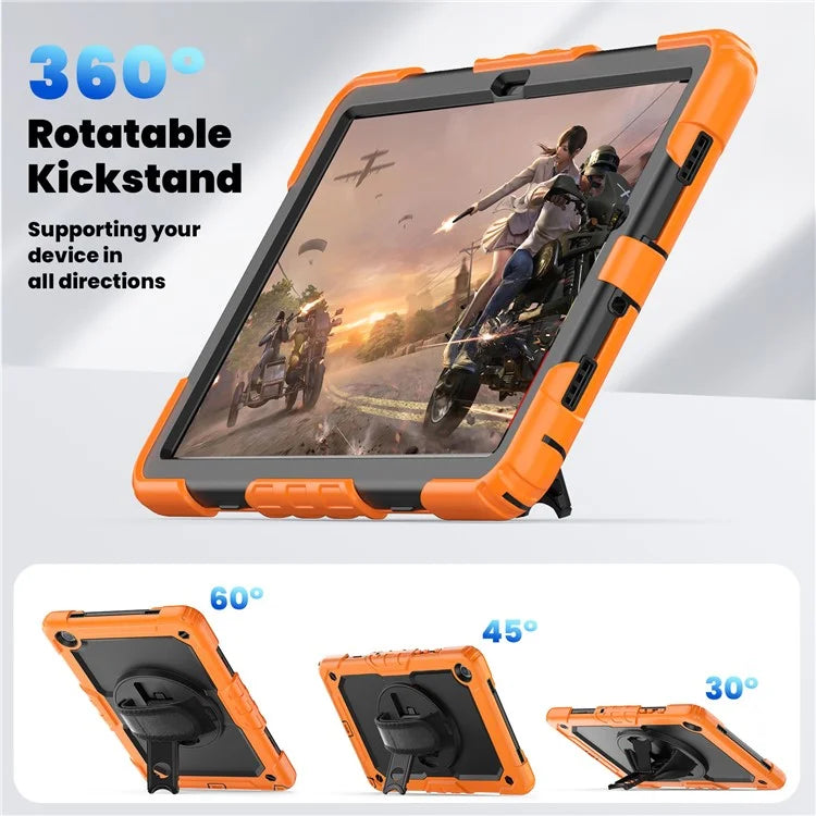 For Samsung Galaxy Tab A9+ SM-X210 SM-X216 SM-X215 Protective Cover PC+Silicone Kickstand Tablet Case with Screen Protector