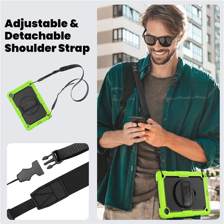 For Samsung Galaxy Tab A9+ SM-X210 SM-X216 SM-X215 Protective Cover PC+Silicone Kickstand Tablet Case with Screen Protector