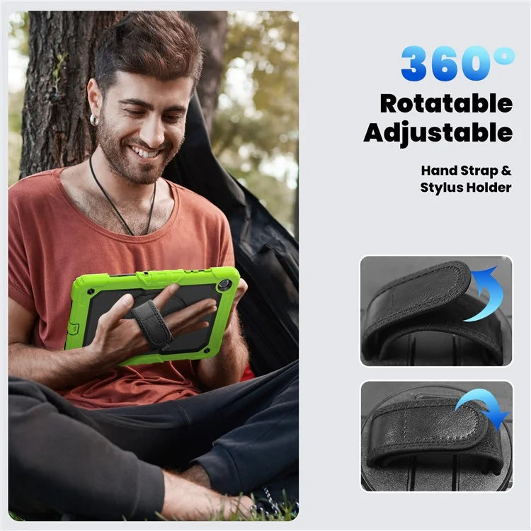 For Samsung Galaxy Tab A9+ SM-X210 SM-X216 SM-X215 Protective Cover PC+Silicone Kickstand Tablet Case with Screen Protector