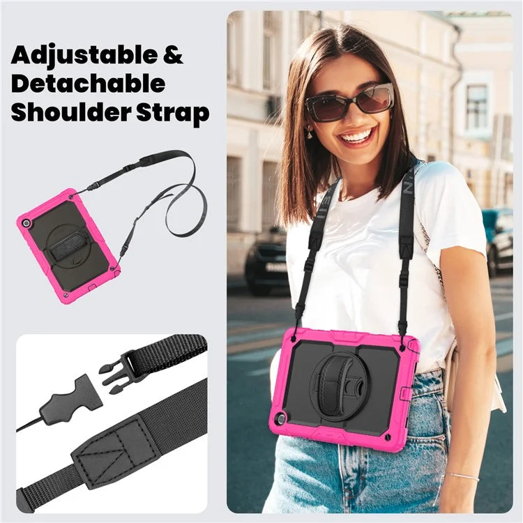For Samsung Galaxy Tab A9+ SM-X210 SM-X216 SM-X215 Protective Cover PC+Silicone Kickstand Tablet Case with Screen Protector